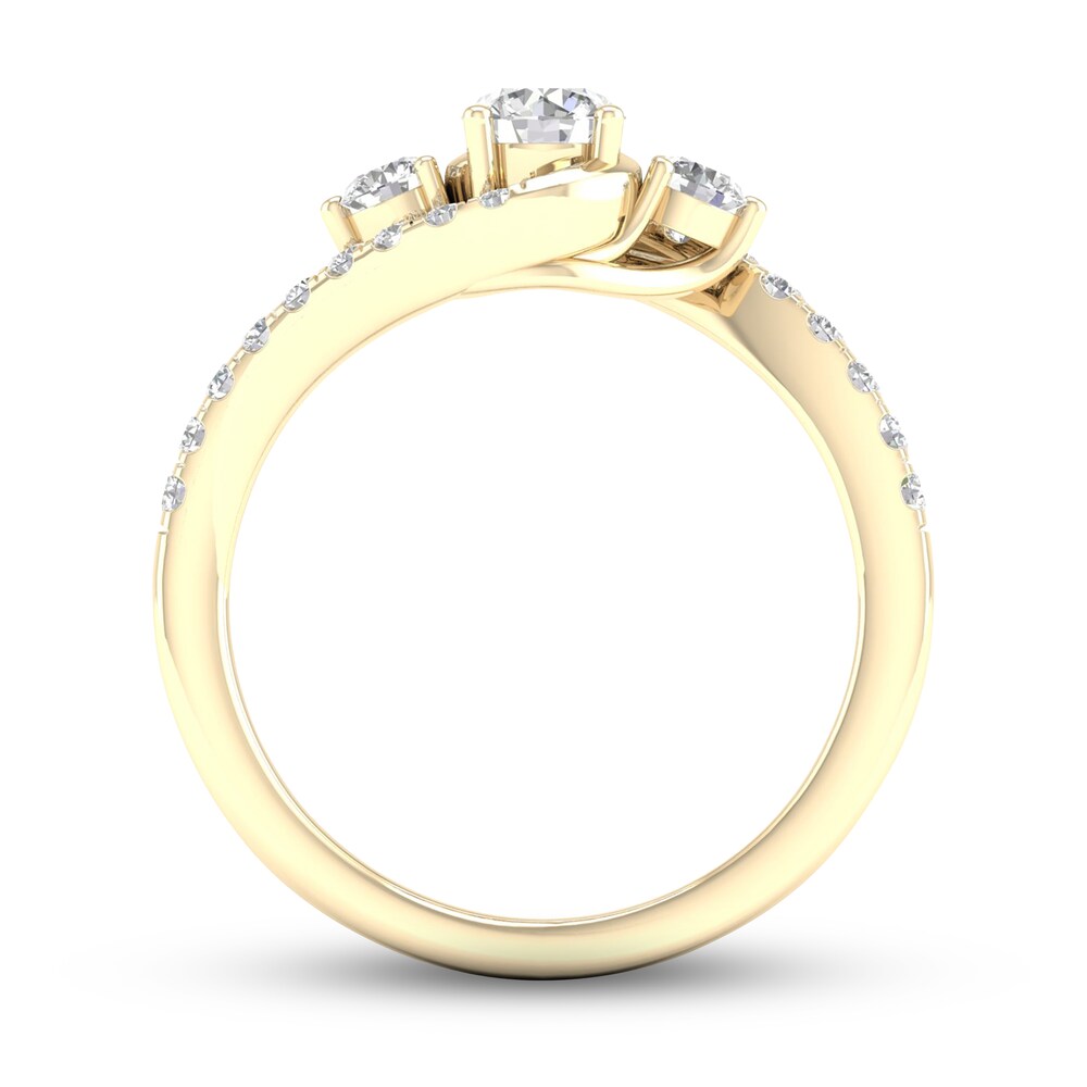 Diamond 3-Stone Ring 3/4 ct tw Round 10K Yellow Gold Bvravuq5