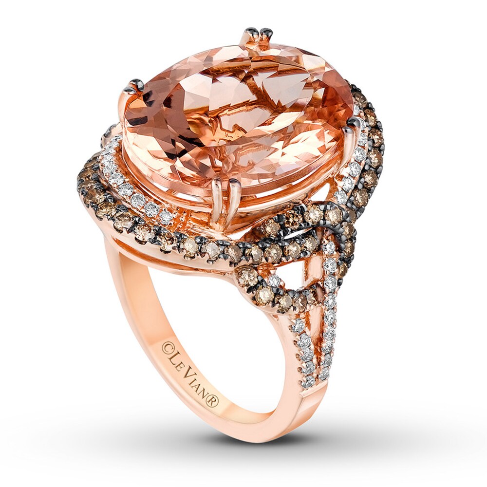 Le Vian Morganite Ring 7/8 ct tw Diamonds 18K Strawberry Gold BxihZmCB