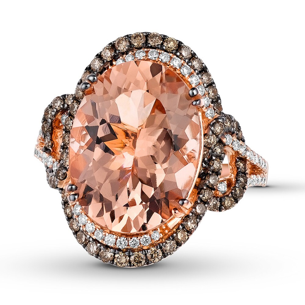 Le Vian Morganite Ring 7/8 ct tw Diamonds 18K Strawberry Gold BxihZmCB