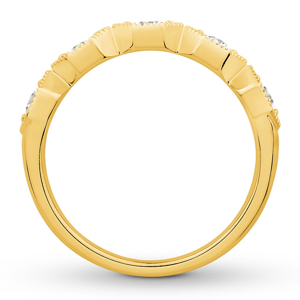 Diamond Anniversary Ring 1/2 ct tw Round-cut 10K Yellow Gold C4KAgXIw