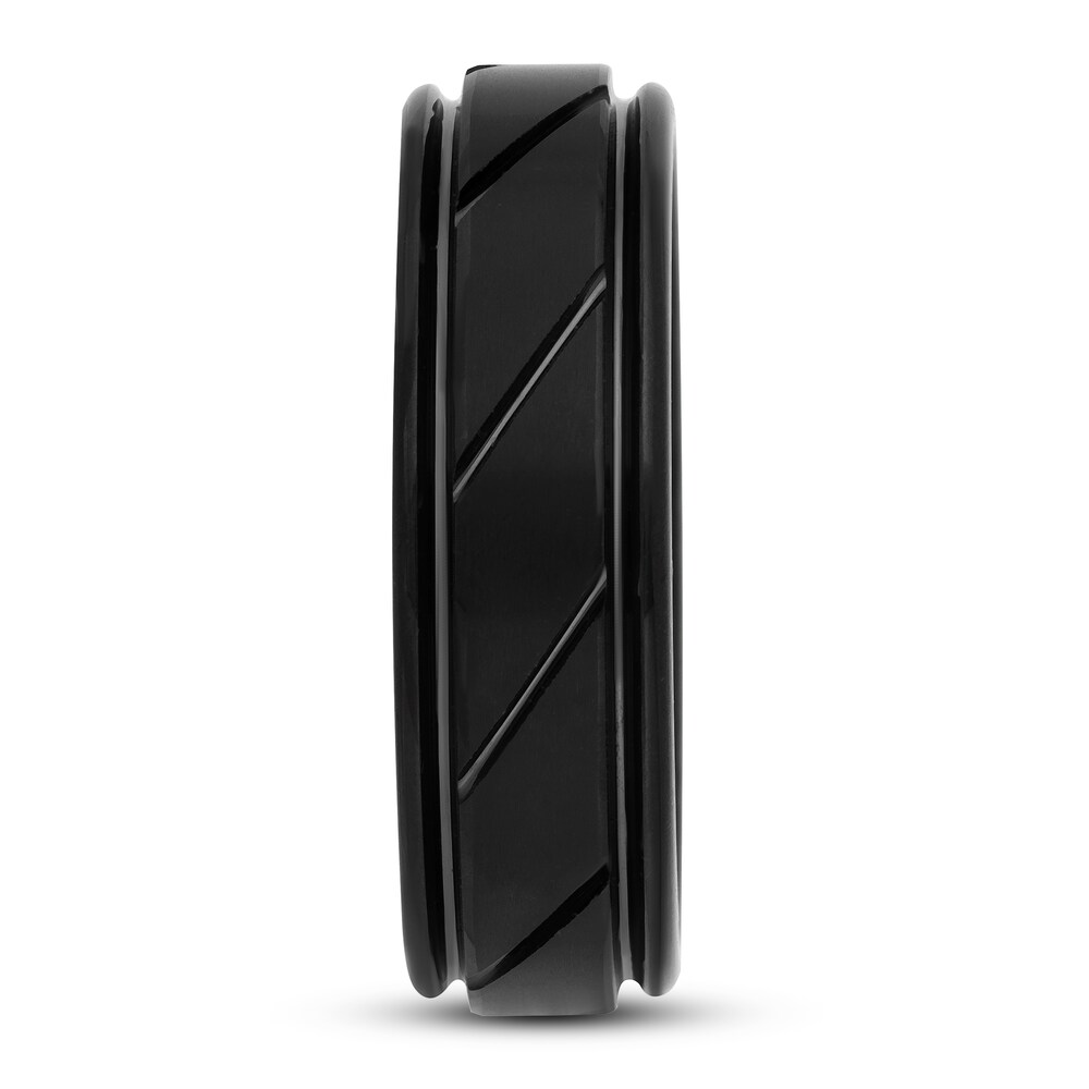 Black Tungsten Carbide Wedding Band C85I5FzI