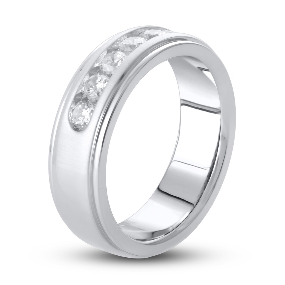 Lab-Created Diamond Ring 1 ct tw Round 10K White Gold CI32wK5d