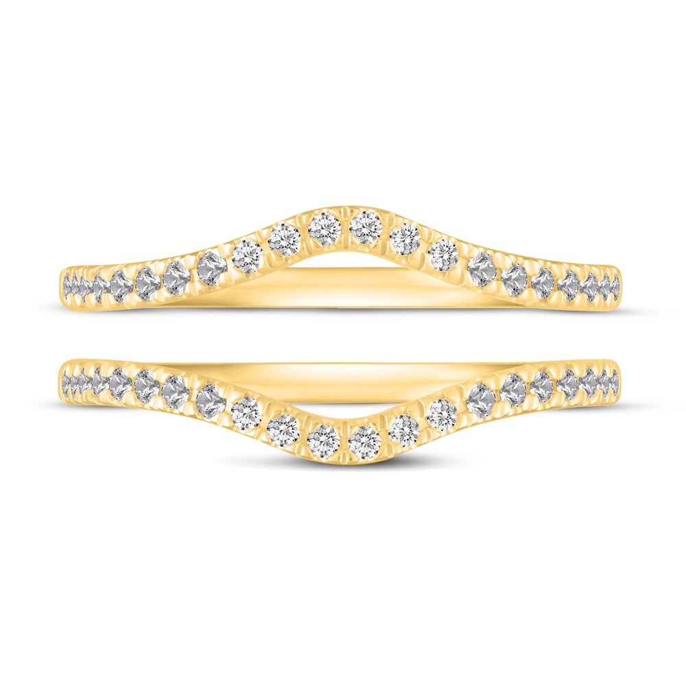 Diamond Double Wedding Band Set 1/4 ct tw 14K Yellow Gold CIZ489w2