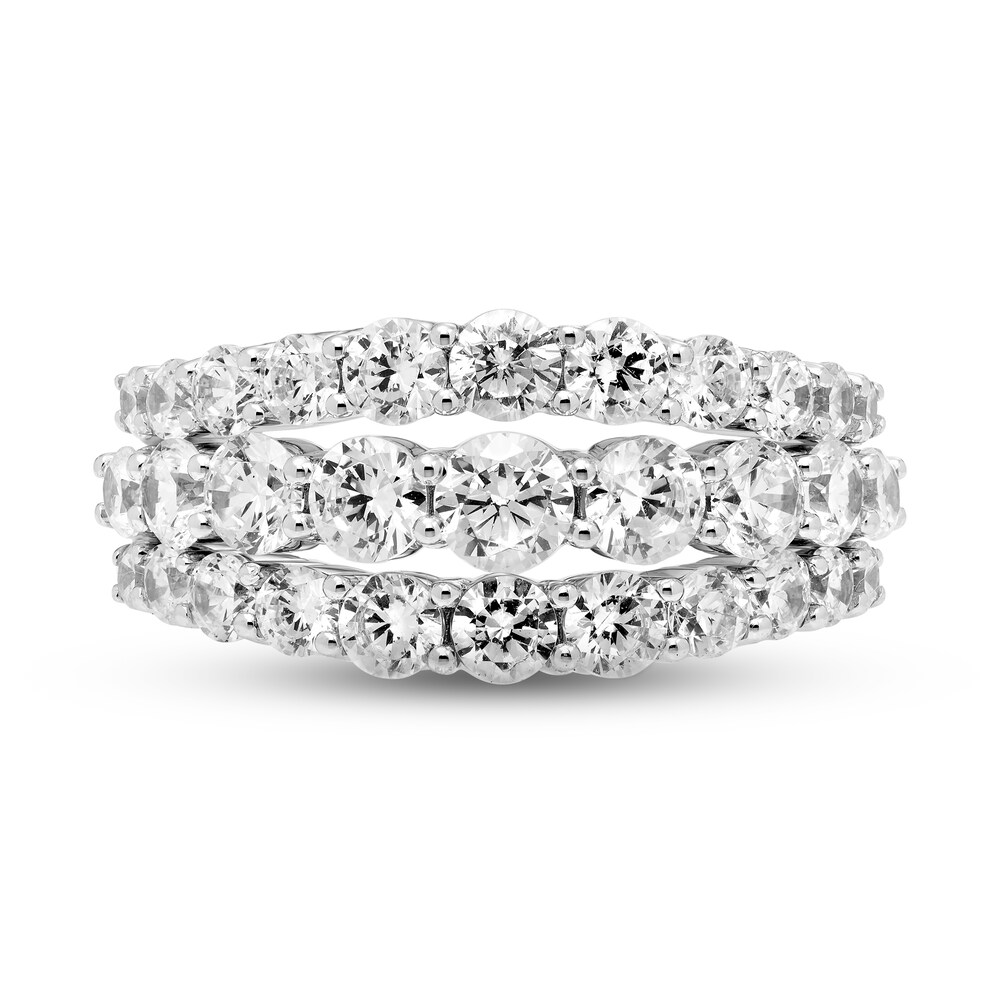 Hearts Desire Diamond 3-Row Ring 1 ct tw Round 18K White Gold CUKzR5Vd