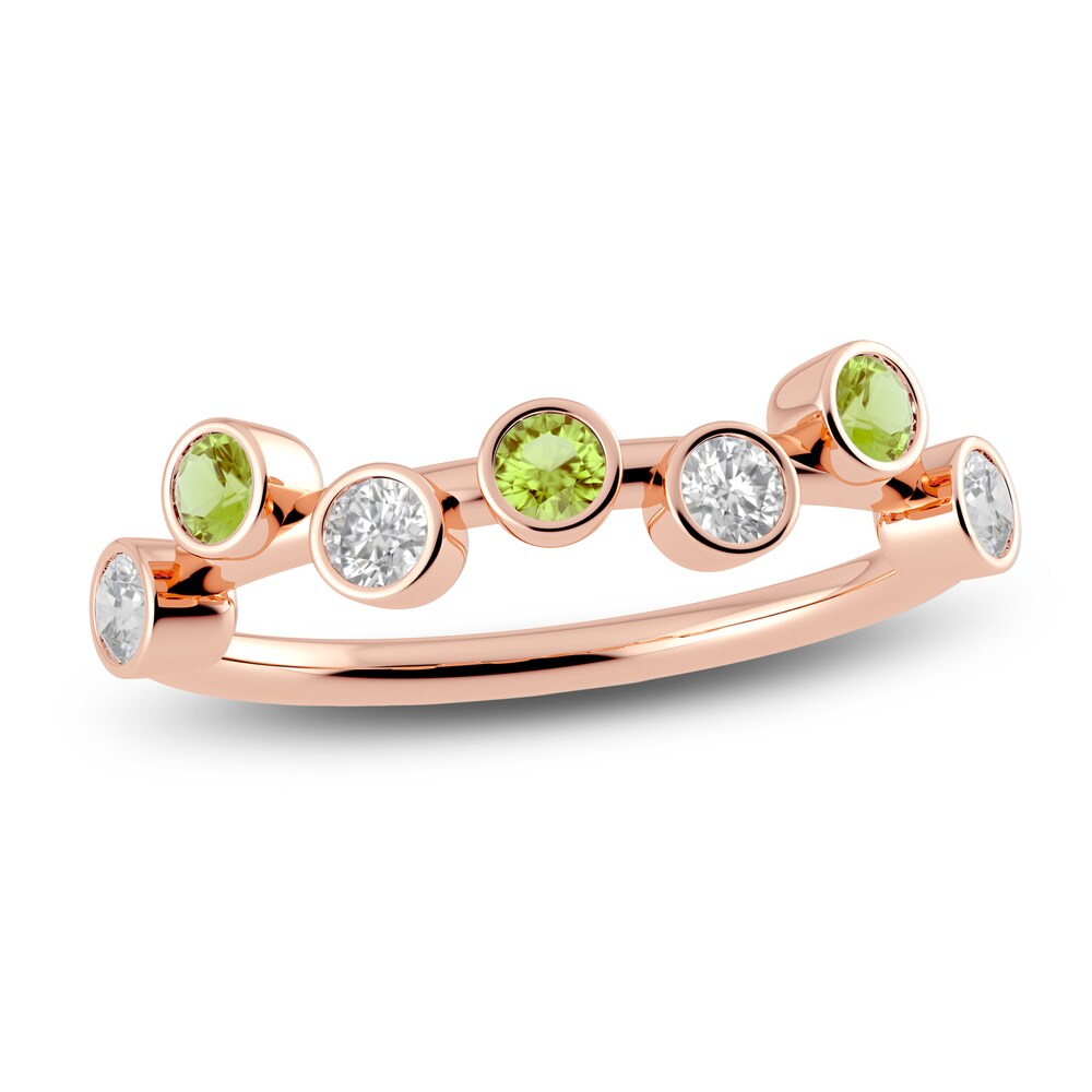 Juliette Maison Natural Peridot & Natural White Sapphire Ring 10K Rose Gold CUYOx7gp [CUYOx7gp]