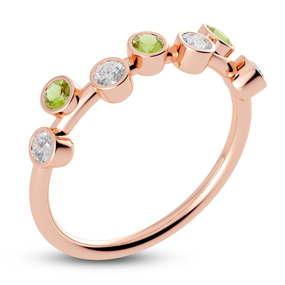 Juliette Maison Natural Peridot & Natural White Sapphire Ring 10K Rose Gold CUYOx7gp