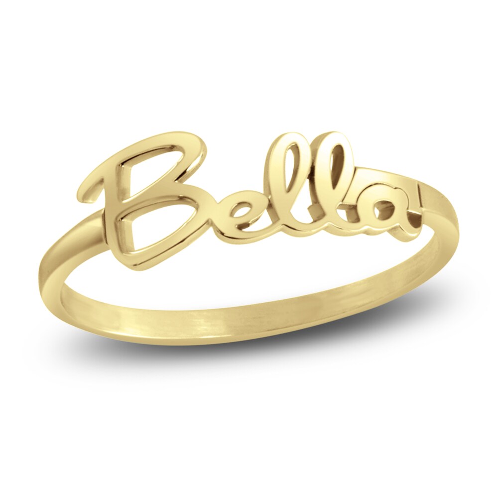 High-Polish Personalized Name Ring Sterling Silver/24K Yellow Gold-Plating CajdGY8P