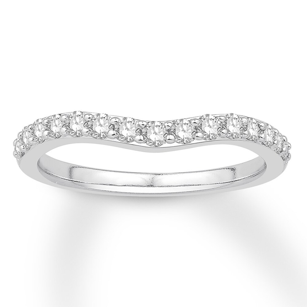 Diamond Enhancer Ring 3/8 ct tw Round-cut 14K White Gold ClxYX2bj