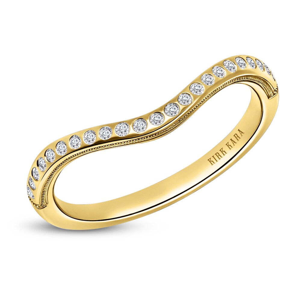 Kirk Kara Diamond Contour Wedding Band 1/10 ct tw Round 14K Yellow Gold Cm0Wh7Y5