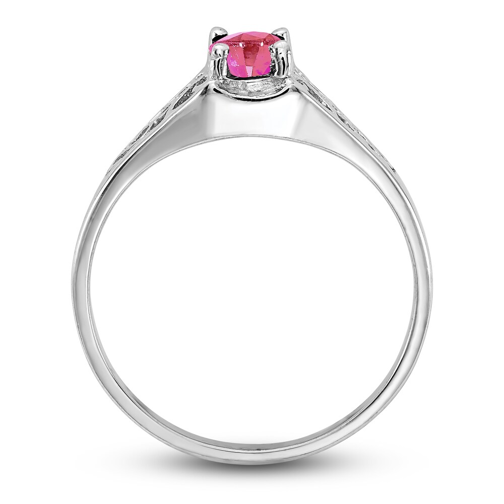 Natural Pink Sapphire Ring 14K White Gold CrQHIeLt