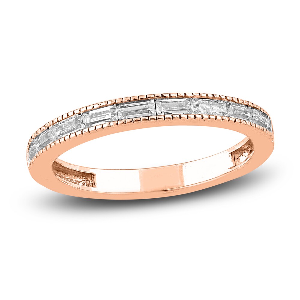 Diamond Stackable Anniversary Band 1/3 ct tw Baguette 14K Rose Gold CsYC0HYg