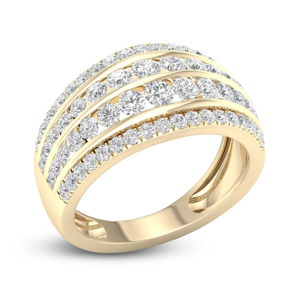 Diamond 4-Row Anniversary Band 1 ct tw Round 14K Yellow Gold DDNAXNTg