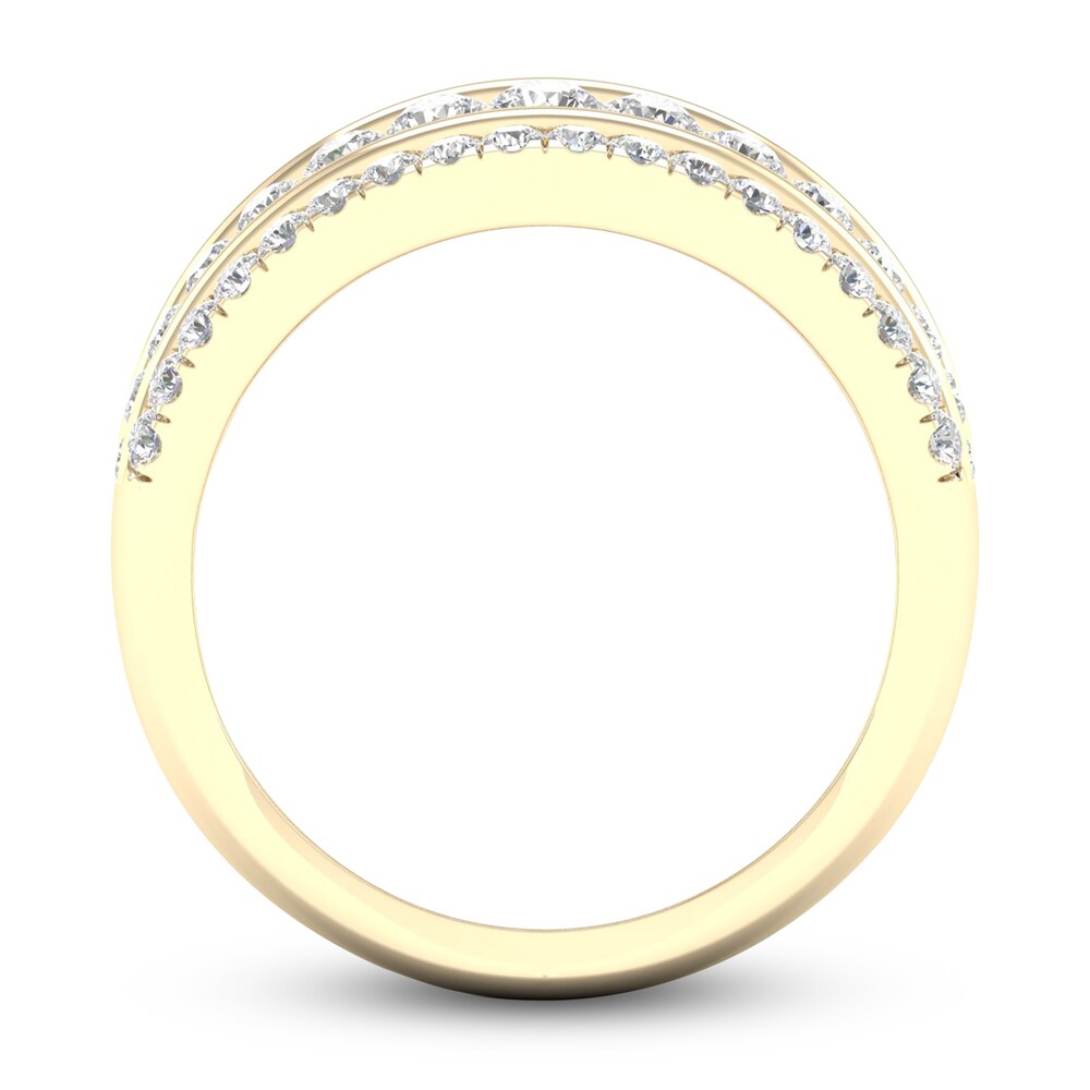 Diamond 4-Row Anniversary Band 1 ct tw Round 14K Yellow Gold DDNAXNTg