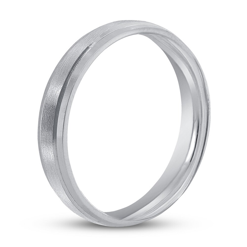 Wedding Band Brushed Platinum 4mm DReUzm8a