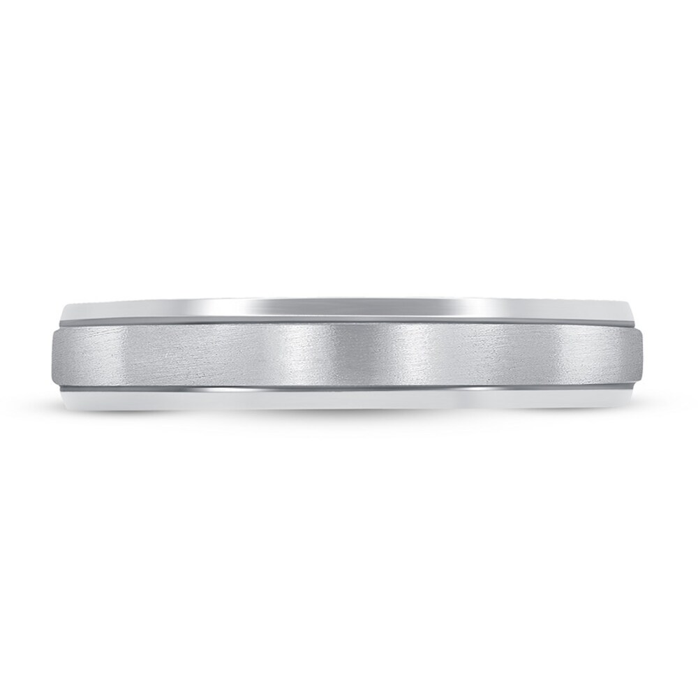 Wedding Band Brushed Platinum 4mm DReUzm8a