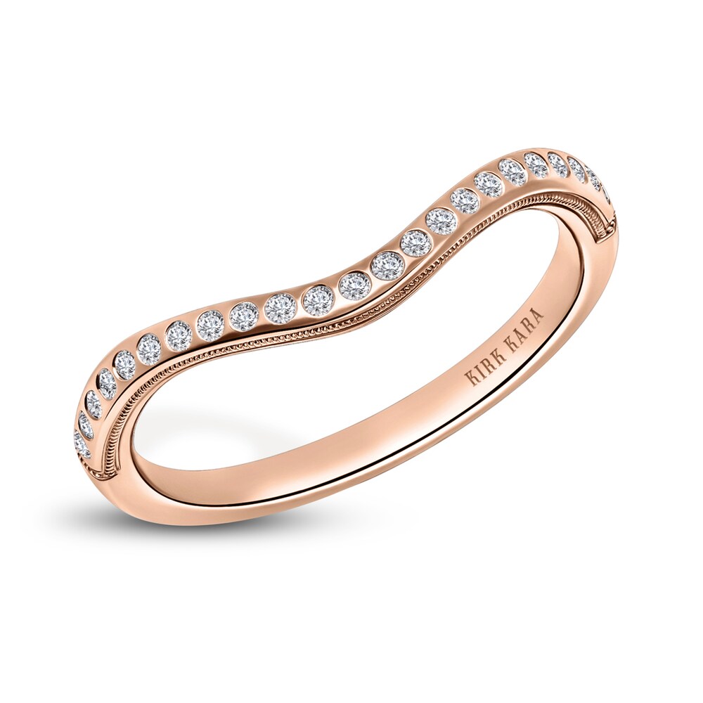 Kirk Kara Diamond Contour Wedding Band 1/10 ct tw Round 18K Rose Gold DXestKDl