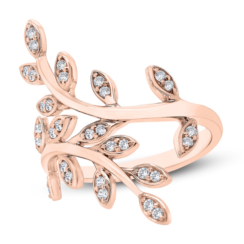 Diamond Floral Ring 1/4 ct tw Round 10K Rose Gold DlCC7DIk [DlCC7DIk]