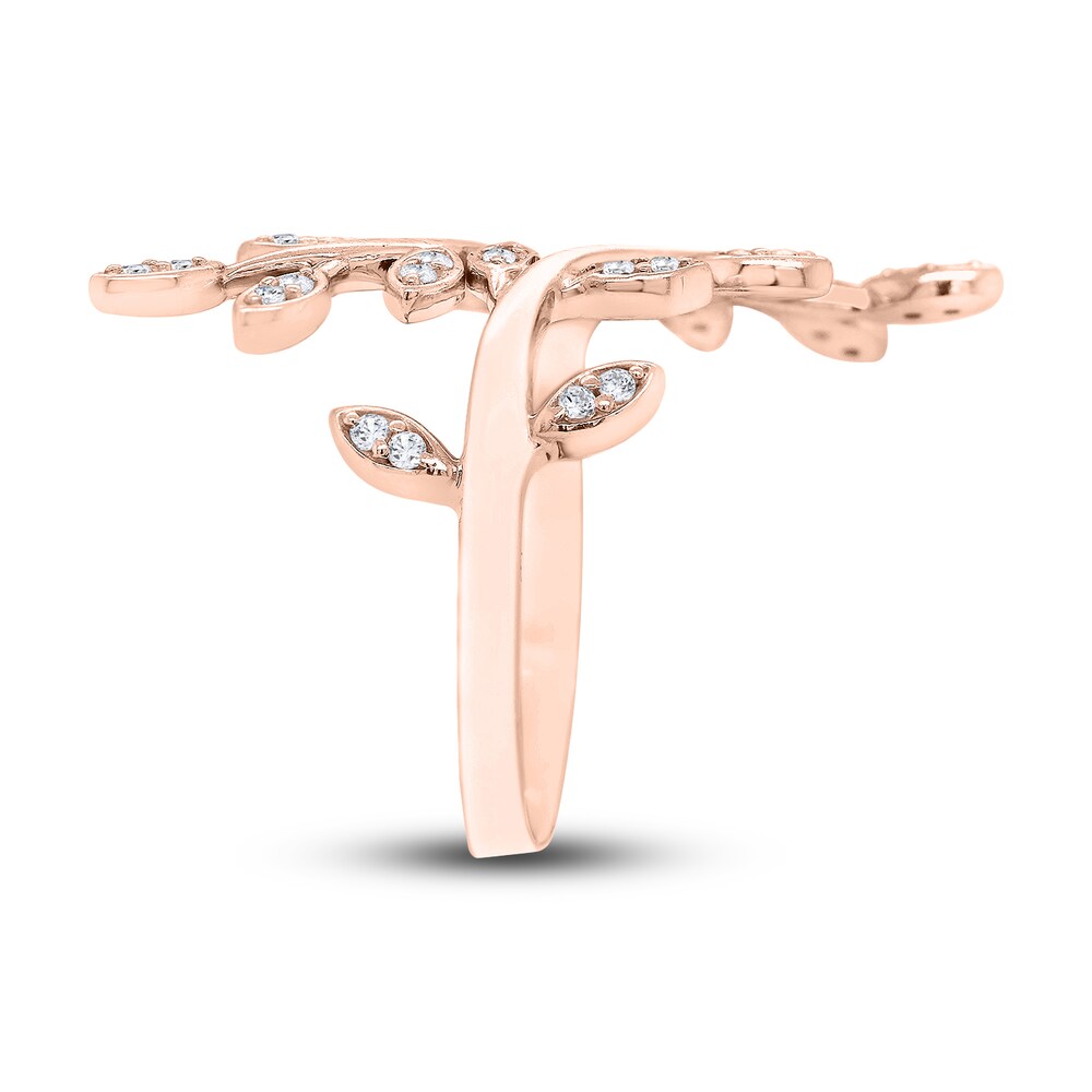 Diamond Floral Ring 1/4 ct tw Round 10K Rose Gold DlCC7DIk