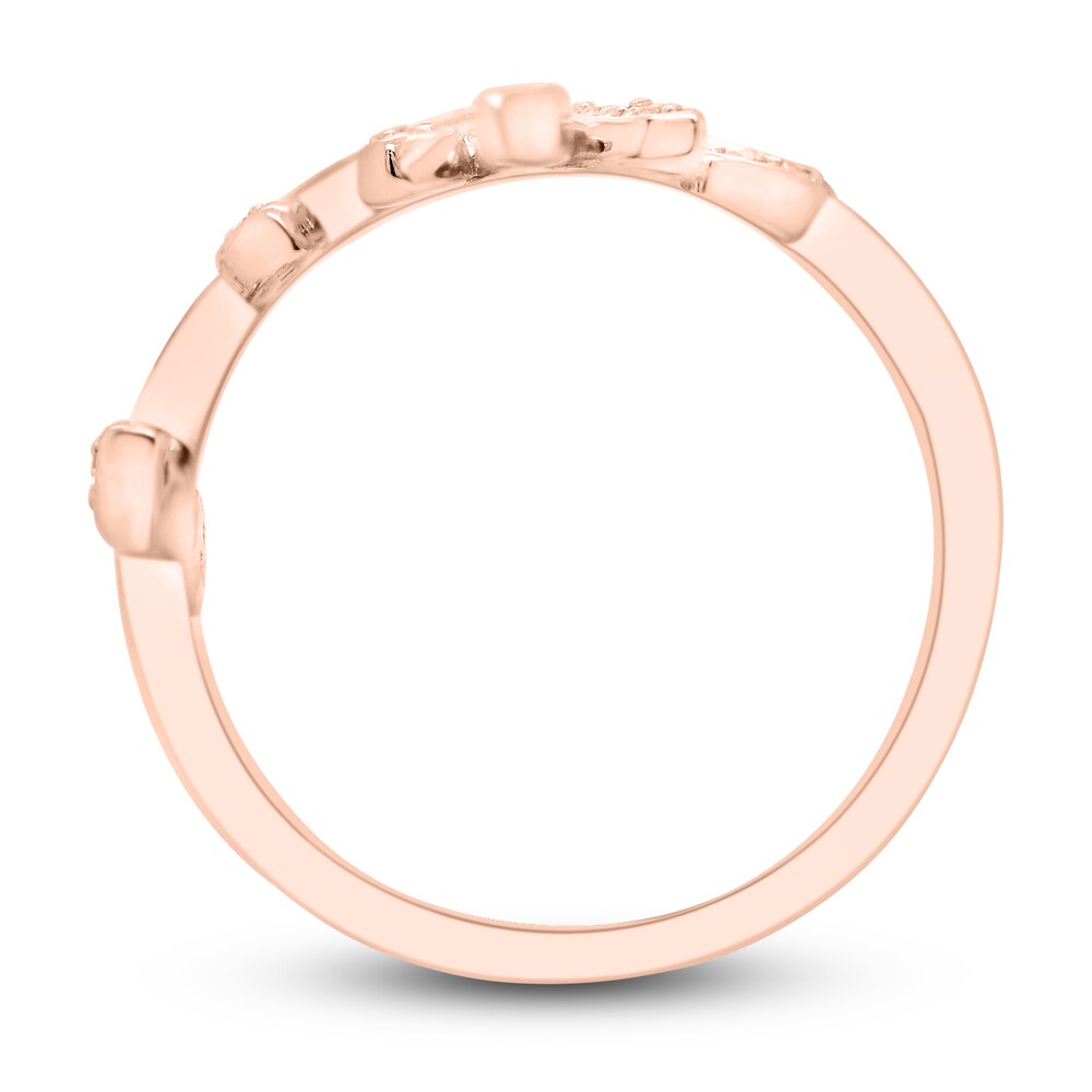 Diamond Floral Ring 1/4 ct tw Round 10K Rose Gold DlCC7DIk