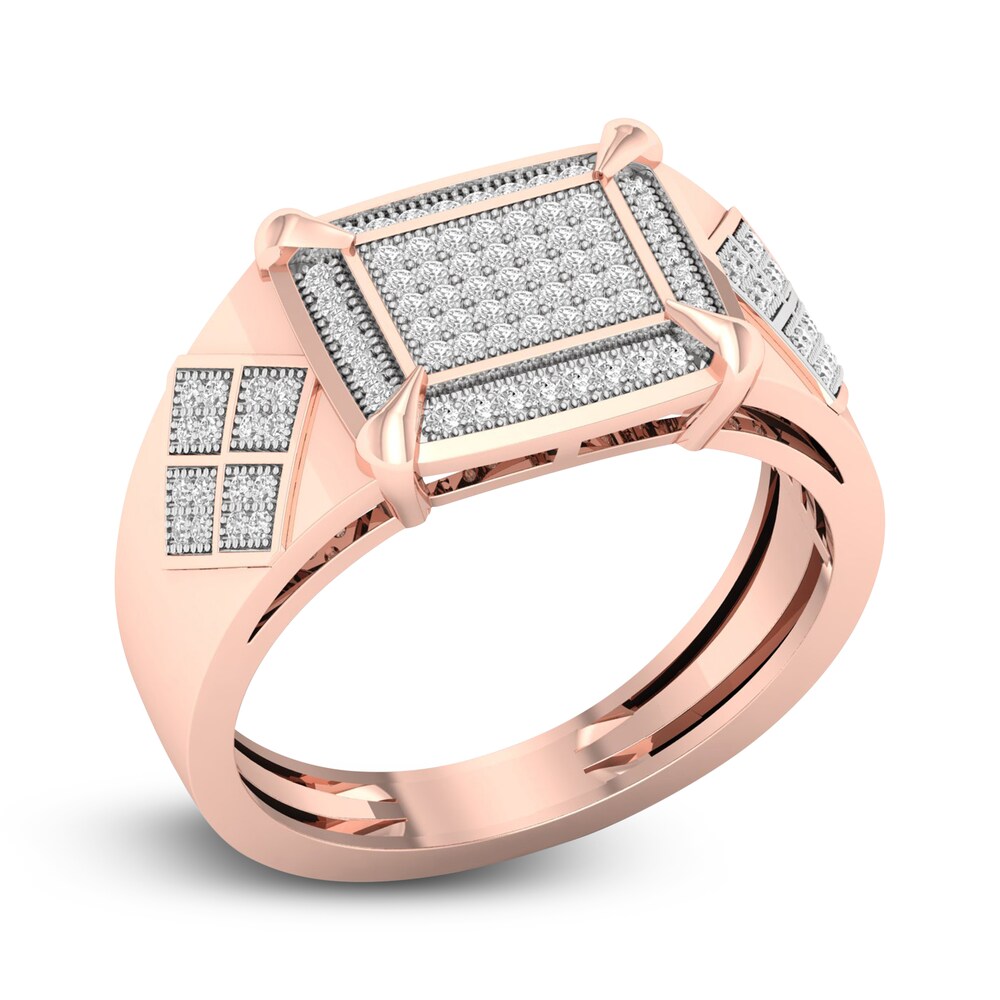 Men\'s Diamond Ring 1/4 ct tw Round 10K Rose Gold DmuI3dM3