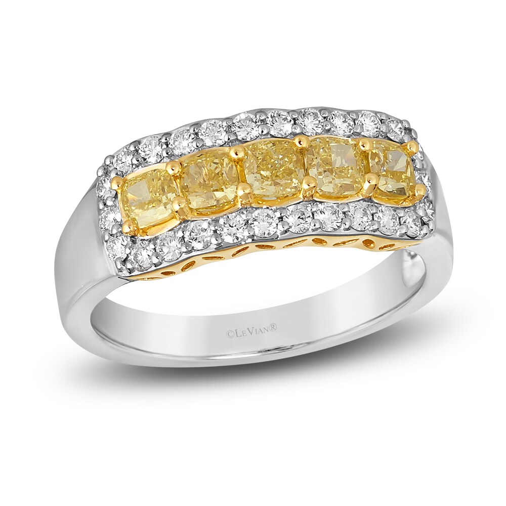 Le Vian Sunny Yellow Diamond Ring 1-1/5 ct tw Round 14K Two-Tone Gold Dv34VvGz