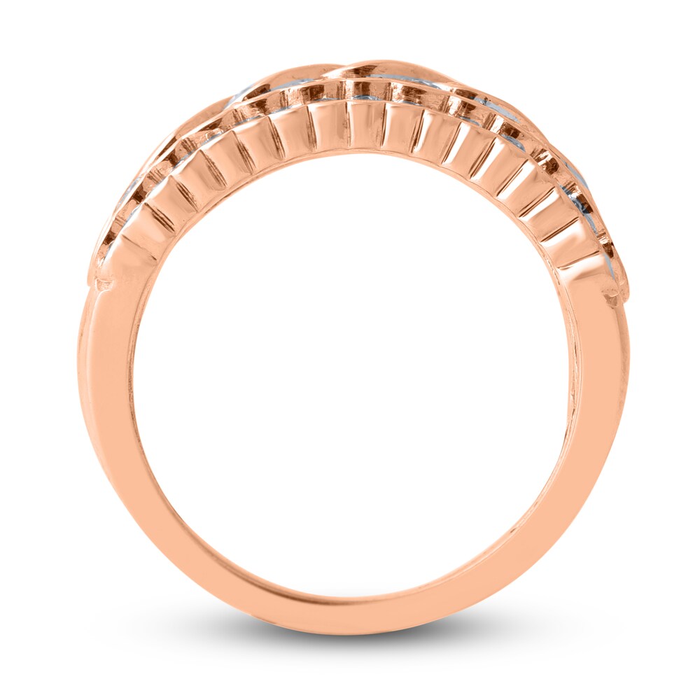 Diamond Wave Anniversary Band 2 ct tw Round 14K Rose Gold EB0akFJN