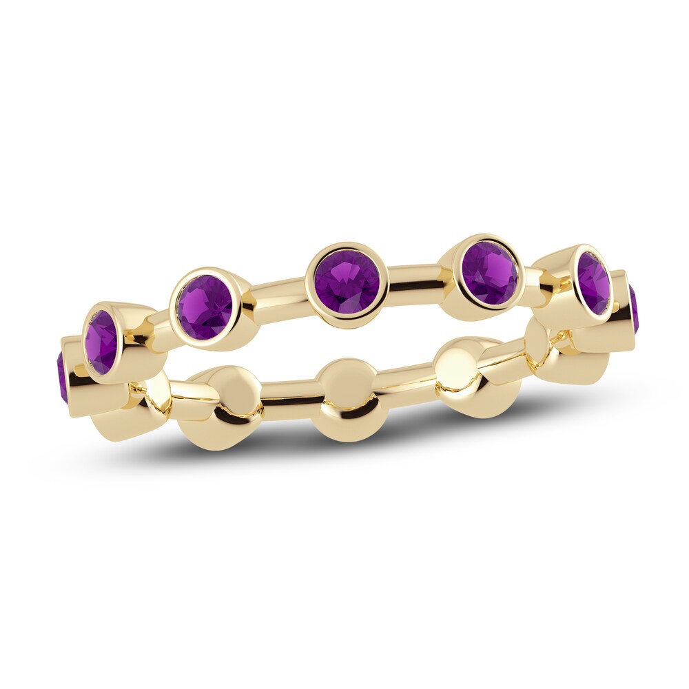 Juliette Maison Natural Amethyst Ring 10K Yellow Gold EPMHzEQc [EPMHzEQc]