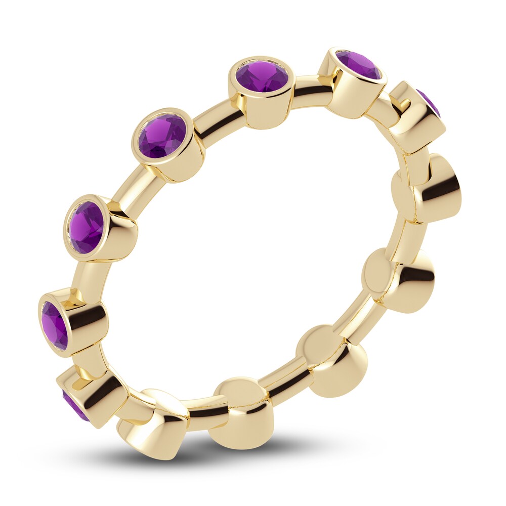 Juliette Maison Natural Amethyst Ring 10K Yellow Gold EPMHzEQc