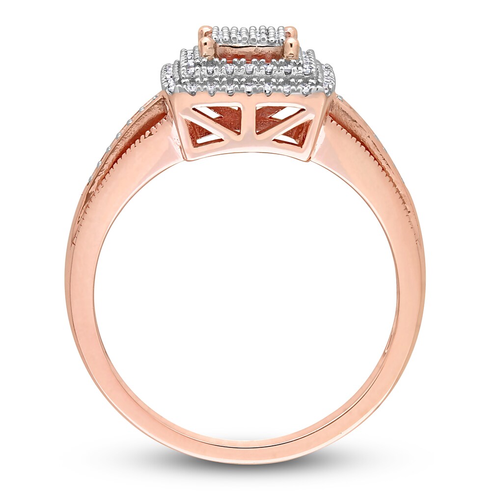 Diamond Square Ring 1/4 ct tw Round 10K Rose Gold Ee5hAk9I