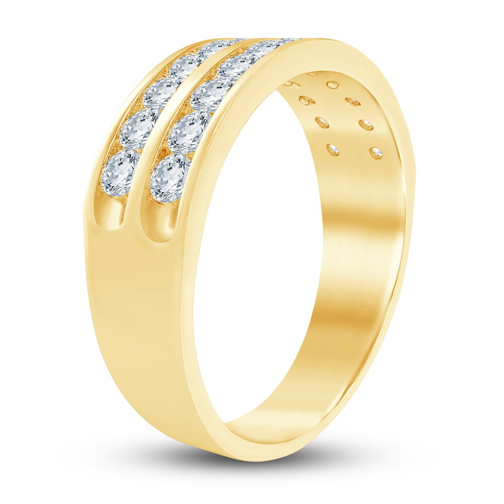 Men\'s Diamond Ring 1 ct tw Round 14K Yellow Gold Ee9rX71w