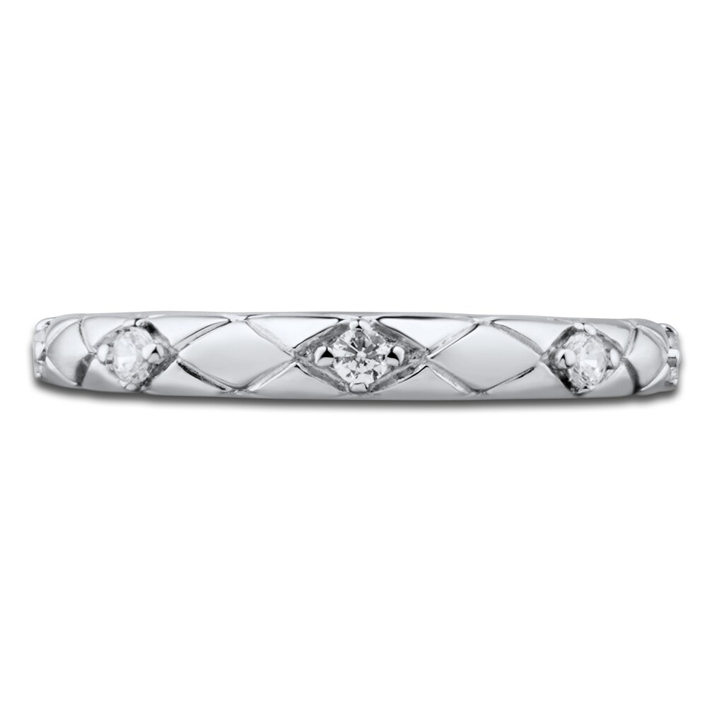 Diamond Wedding Band 1/10 ct tw Round 14K White Gold EfGCNYfC