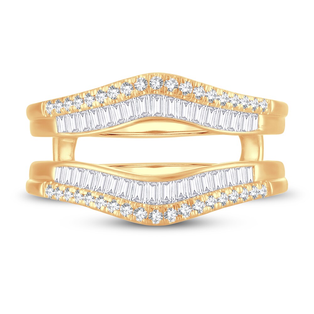 Diamond Enhancer Ring 1/2 ct tw Round/Baguette 14K Yellow Gold EmEp0nrt