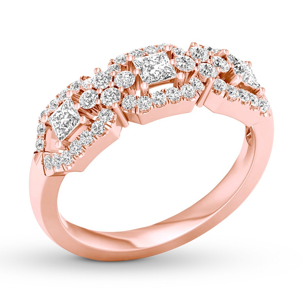 Diamond Anniversary Band 3/4 ct tw Princess/Round 14K Rose Gold EsprTMSn