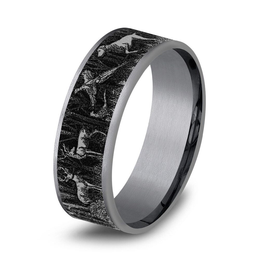 Forest Wedding Band Tantalum 7.5mm EwoFAts4