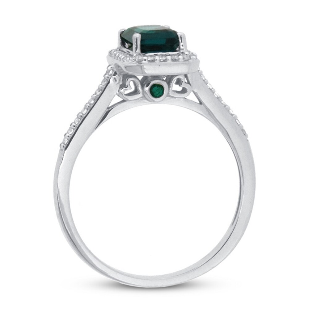 Lab-Created Emerald & White Topaz Ring 10K White Gold ExlIpfrP