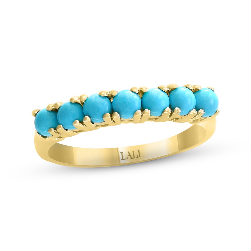 LALI Jewels Natural Turquoise Ring 14K Yellow Gold F3E3oexI