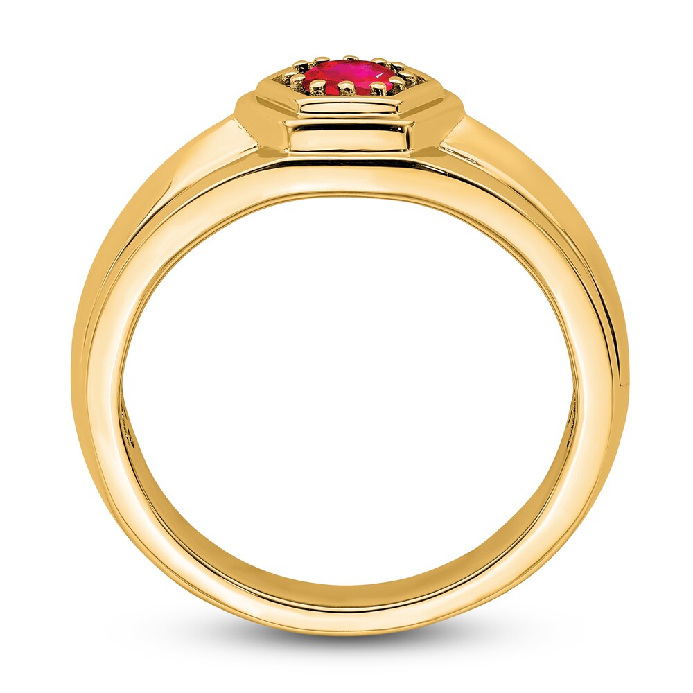 Men\'s Natural Ruby Ring 14K Yellow Gold FD2C8org