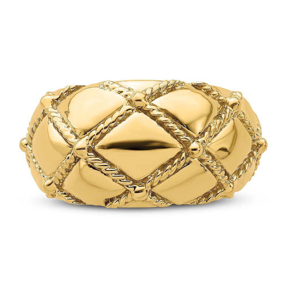 Quilted Rope Dome Ring 14K Yellow Gold FPhVEv9l