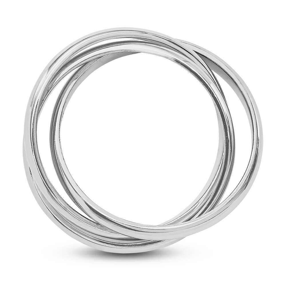 Polished Rolling Ring 14K White Gold FUg88RK2