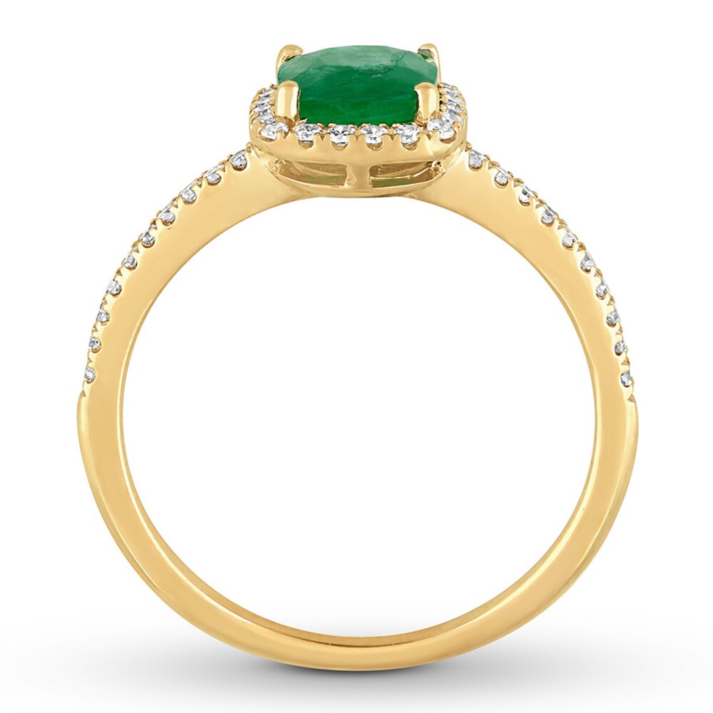 Natural Emerald Ring 1/5 ct tw Diamonds 14K Yellow Gold FZYrF7WG