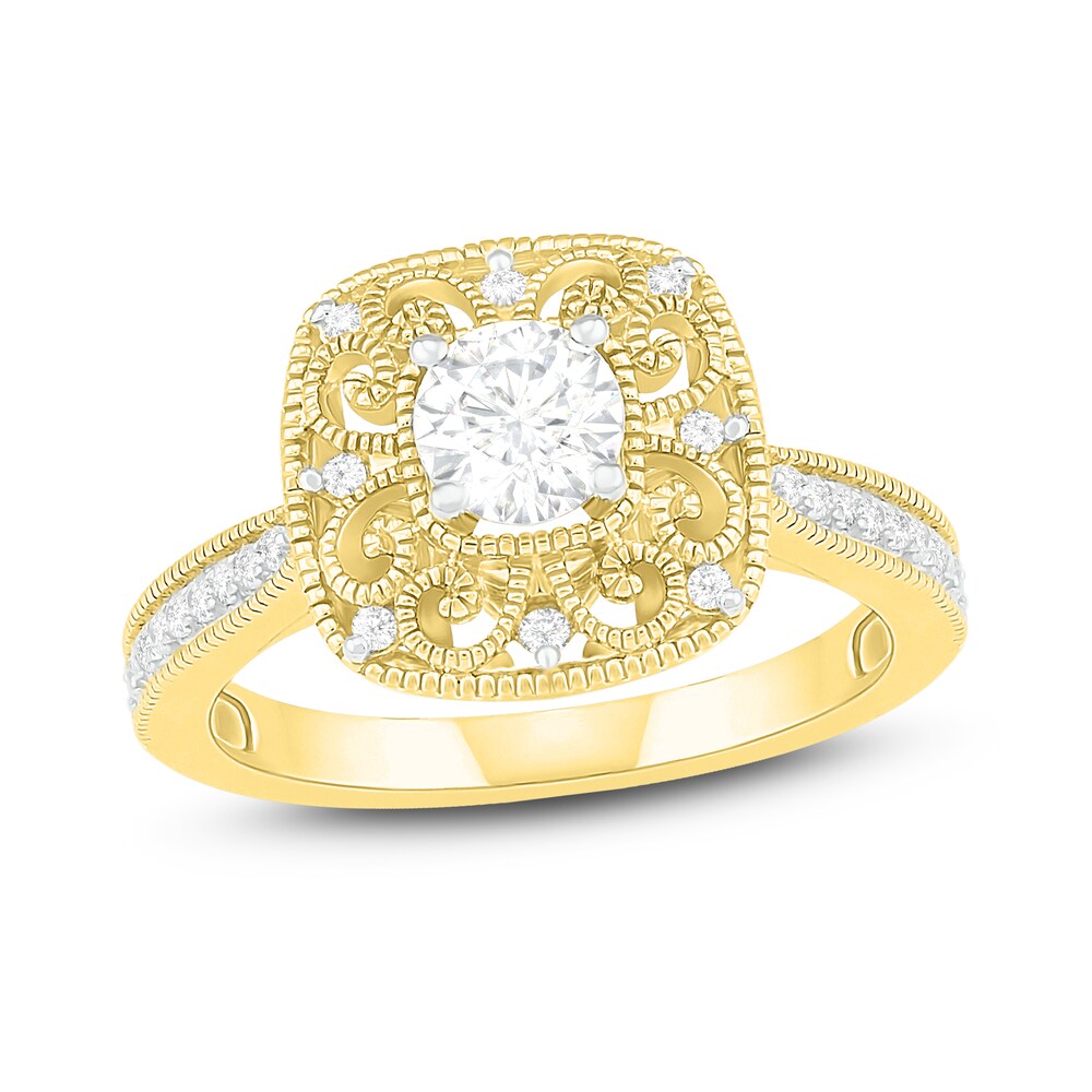 Diamond Ring 1/2 ct tw Round 14K Yellow Gold FmKWrvTl [FmKWrvTl]