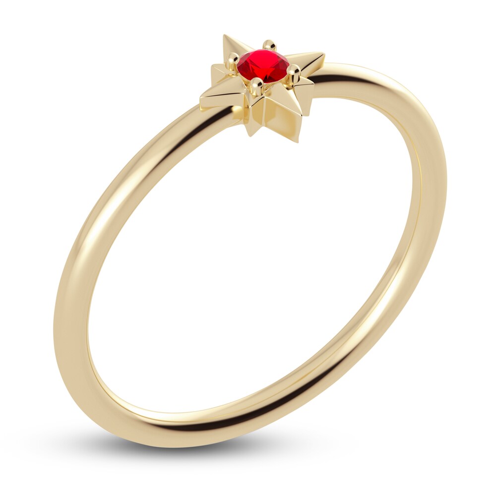 Juliette Maison Natural Ruby Starburst Ring 10K Yellow Gold Fr9TU1We