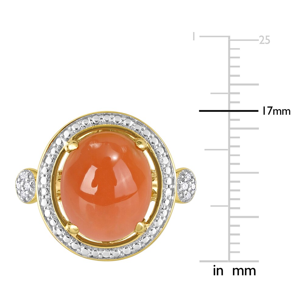 Natural Orange Moonstone Ring 1/20 ct tw Round 14K Yellow Gold FsYxYn8G