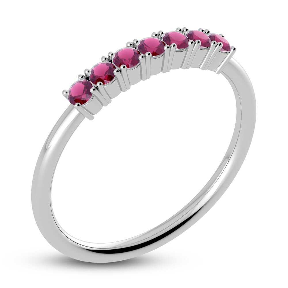 Juliette Maison Natural Rhodolite Garnet Half Eternity Ring 10K White Gold FxGUFViV