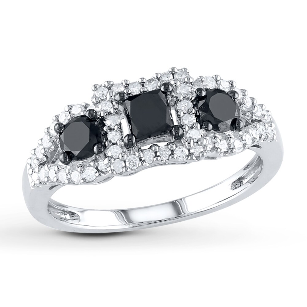 Black/White Diamond Ring 1 Carat tw 10K White Gold G5E3Z9R4 [G5E3Z9R4]