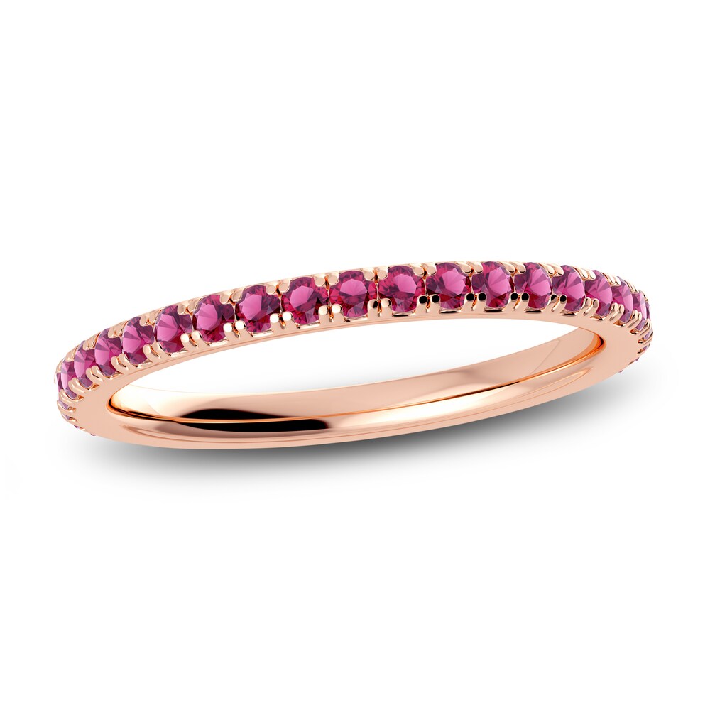 Juliette Maison Natural Rhodalite Garnet Eternity Ring 10K Rose Gold GDKNegGh [GDKNegGh]