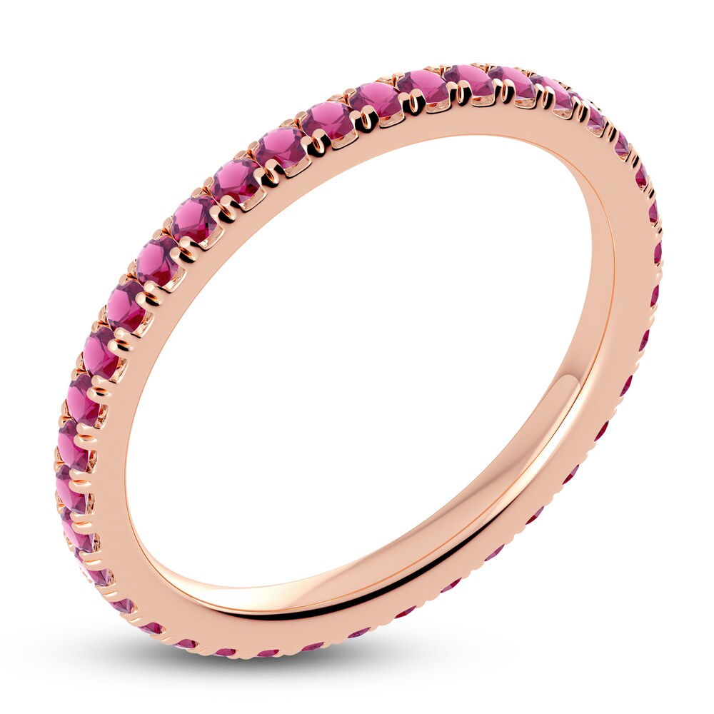 Juliette Maison Natural Rhodalite Garnet Eternity Ring 10K Rose Gold GDKNegGh