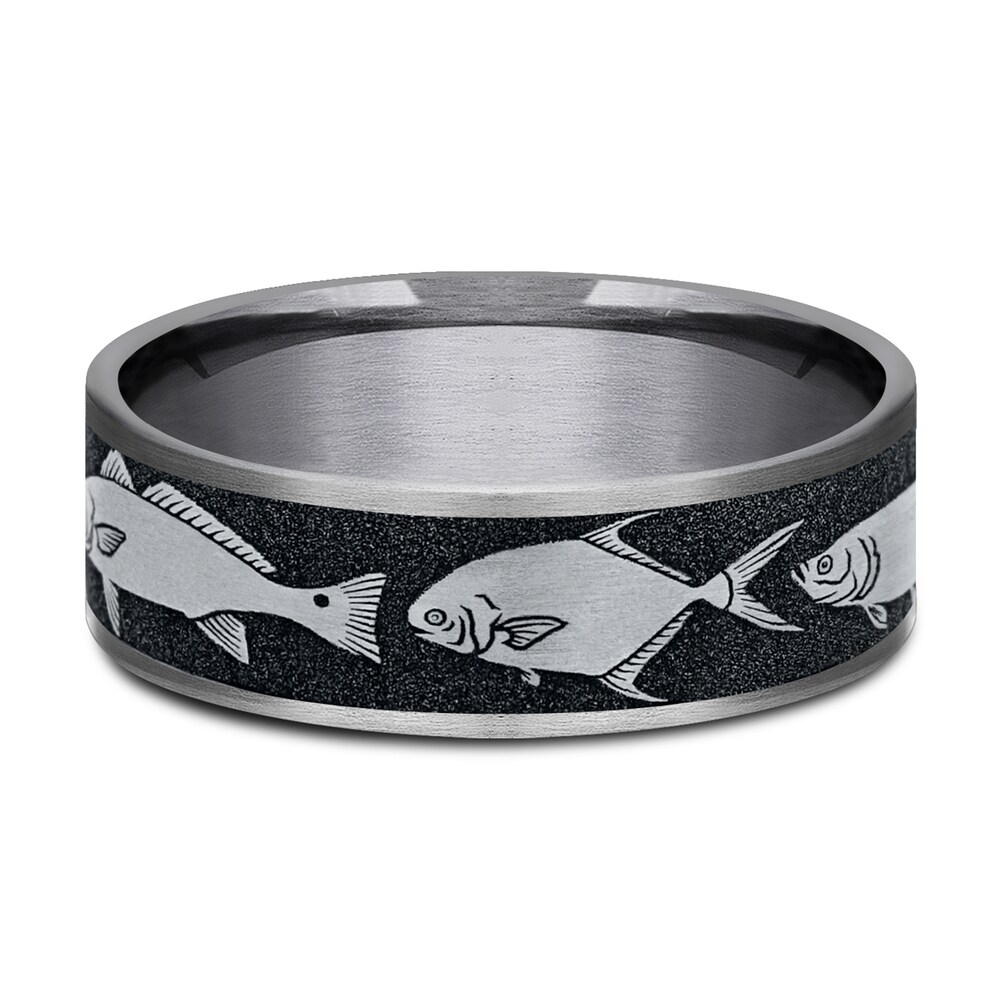 Bay Fish Wedding Band Tantalum 7.5mm GHpPpk7S