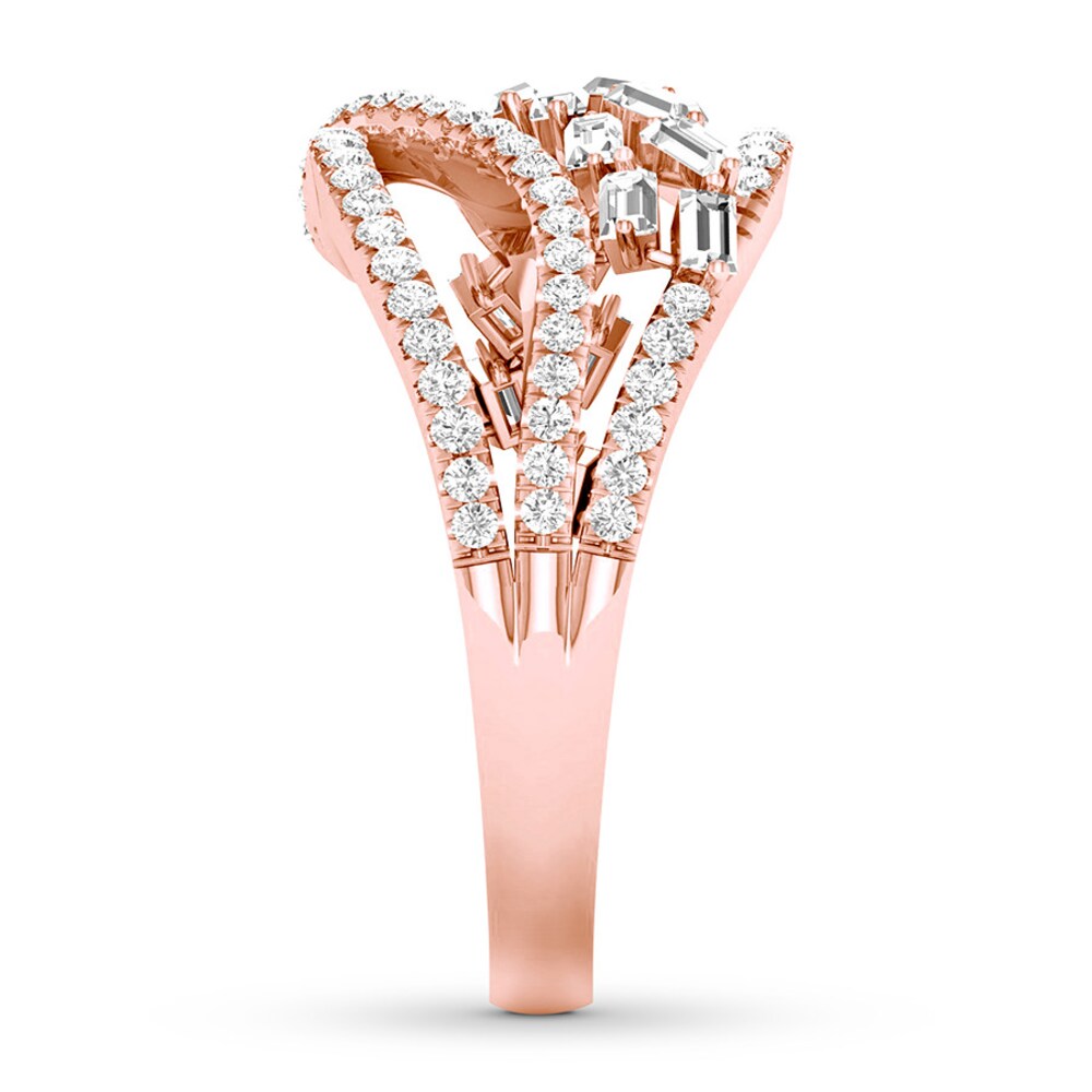 Diamond Ring 5/8 carat tw Baguette/Round 14K Rose Gold GIerMLfw