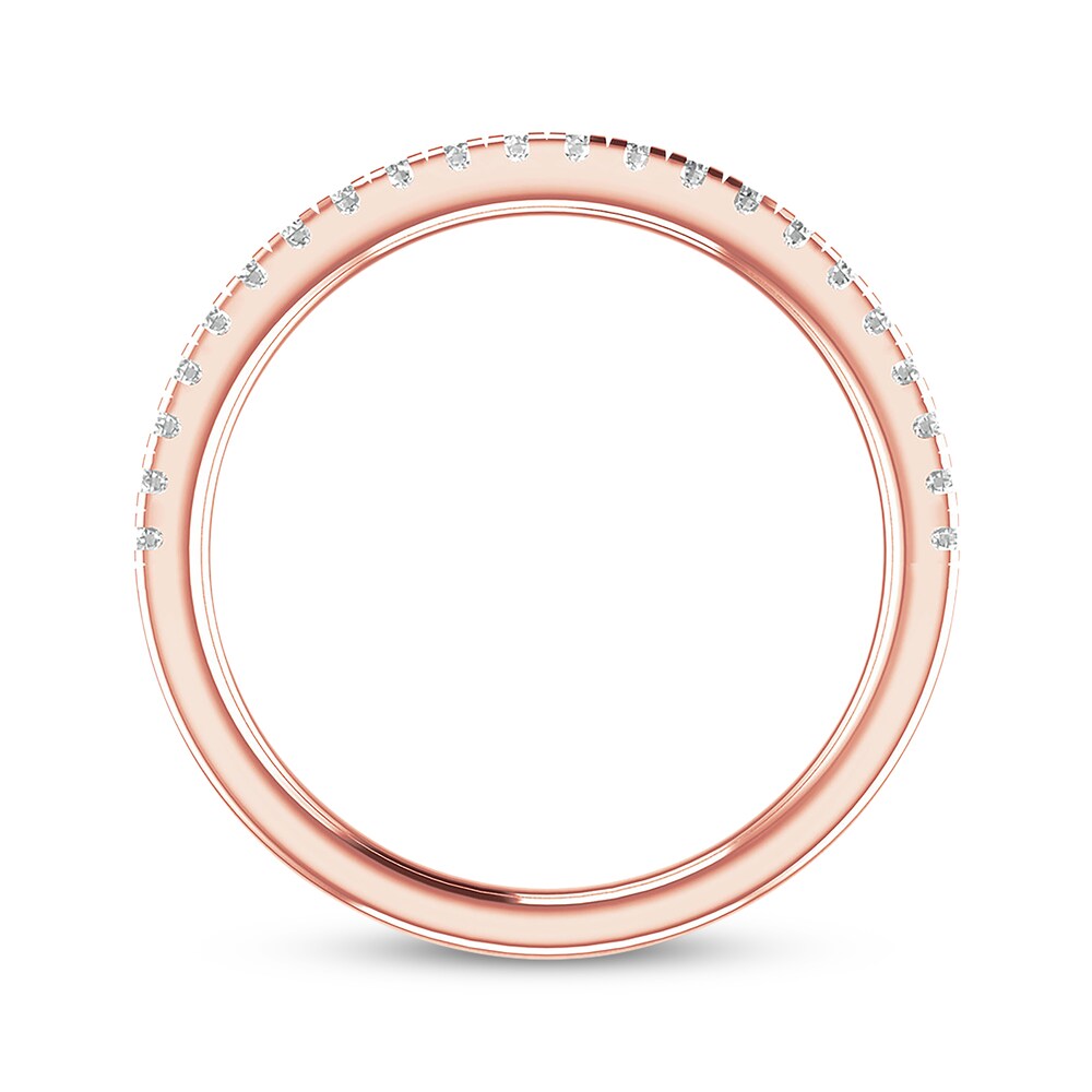 Colorless Diamond Band 1/4 ct tw Round-cut 14K Rose Gold GN5k16BS